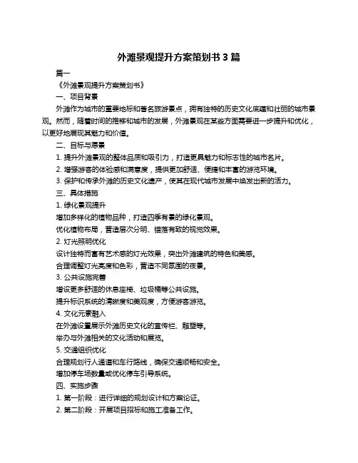 外滩景观提升方案策划书3篇
