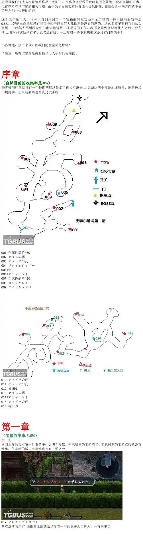 碧之轨迹全宝箱收集攻略——来自加利亚第七小队