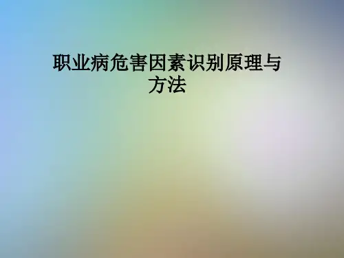 职业病危害因素识别原理与方法