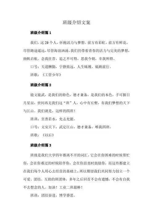 班级介绍文案
