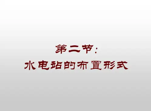 水电站的布置形式