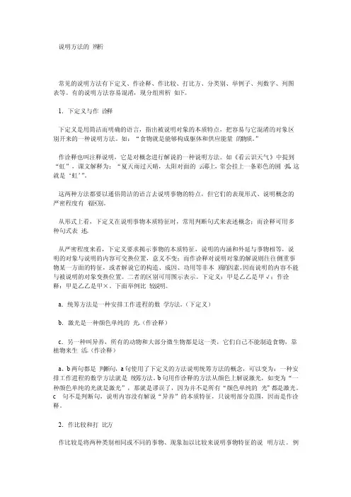 说明方法的辨析