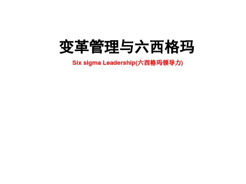 海尔六西格玛培训_变革管理和战略推进