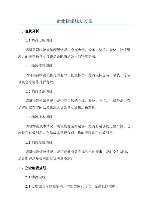 企业物流规划方案
