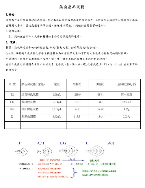 无卤产品规范