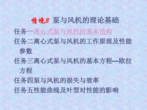 液体输配管网水力特征与水力计算 泵与风机的理论基础第3章