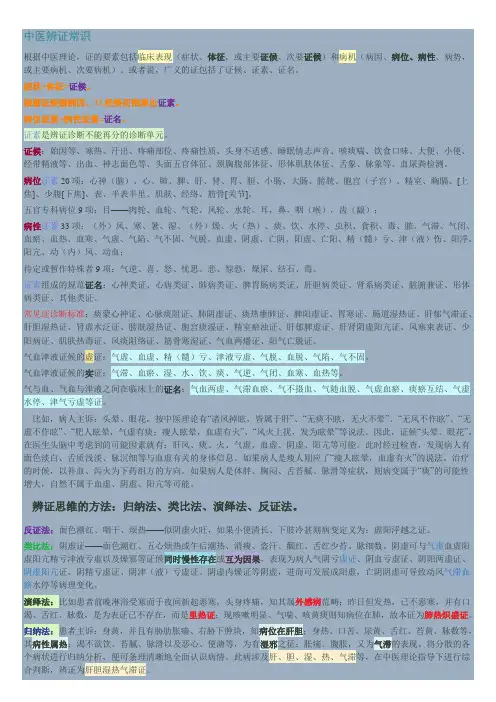 中医辨证常识