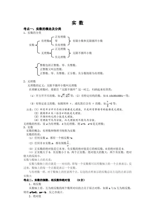 实数知识清单