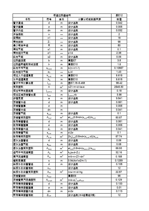 410t-h锅炉热力计算全部过程(低过)