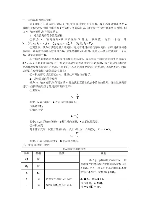 由实验到邓肯-张模型的参数