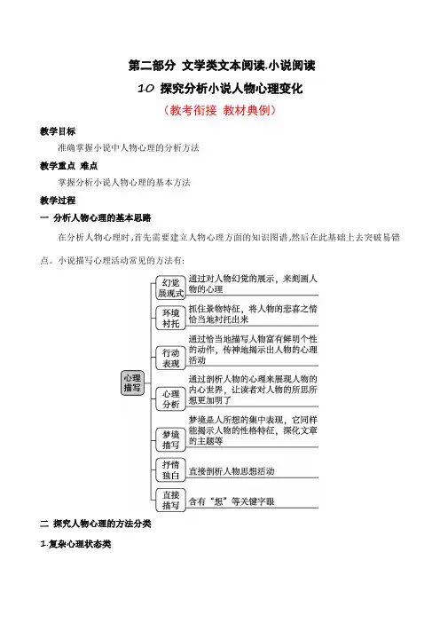 小说人物心理变化分析(教考衔接 教材典例)-2024年高考语文一轮复习之文学类文本阅读(全国通用)