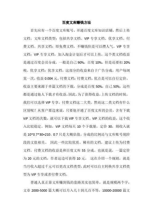 文库赚米方法