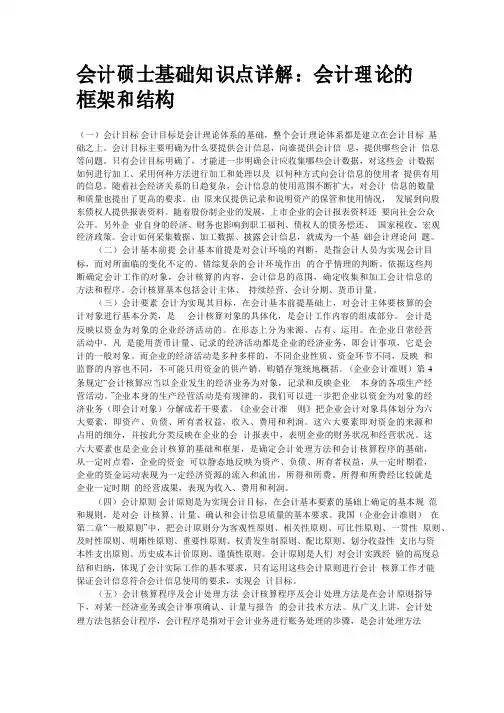 会计硕士基础知识点详解