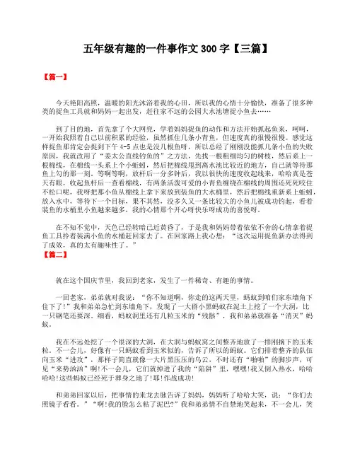 五年级有趣的一件事作文300字【三篇】