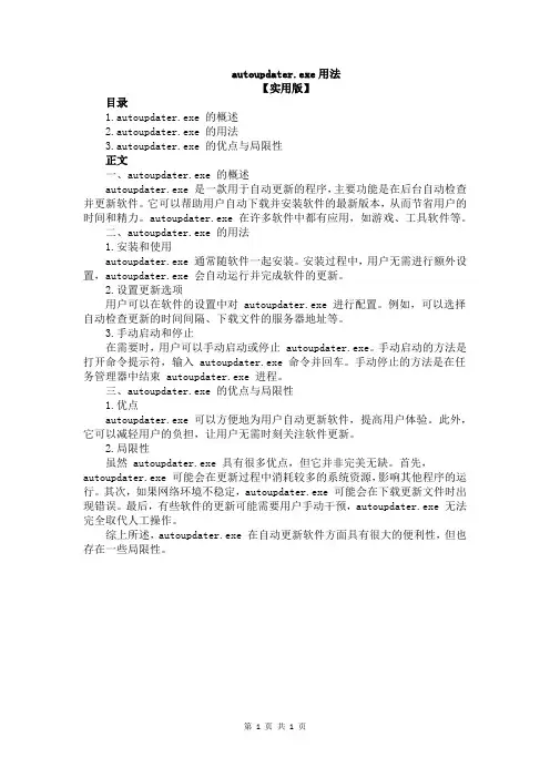 autoupdater.exe用法