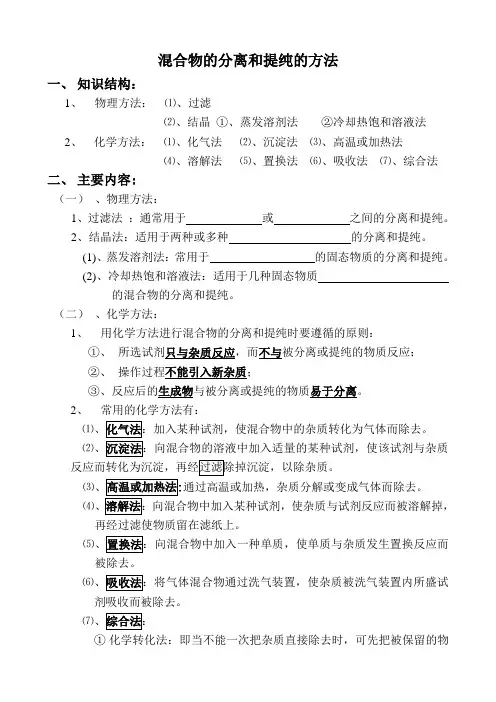 混合物的分离和提纯的方法