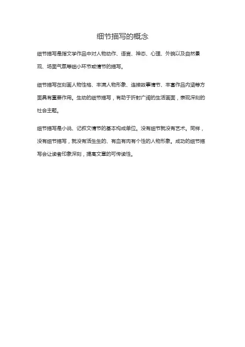 细节描写的概念