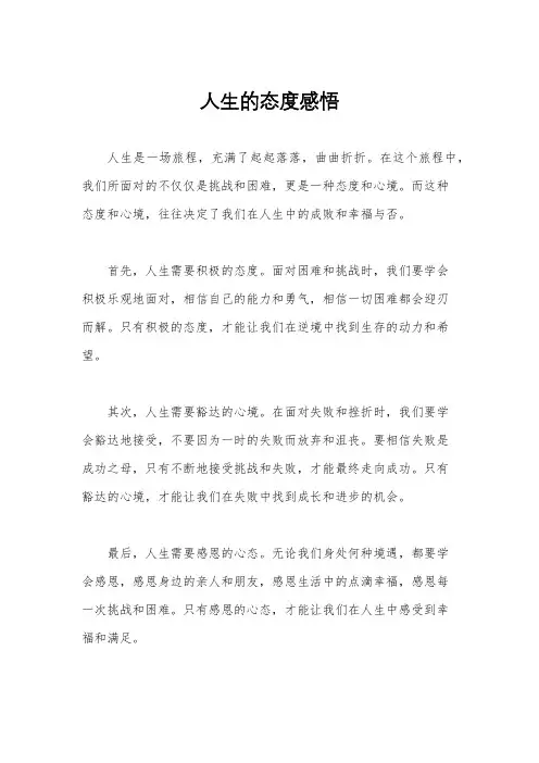人生的态度感悟