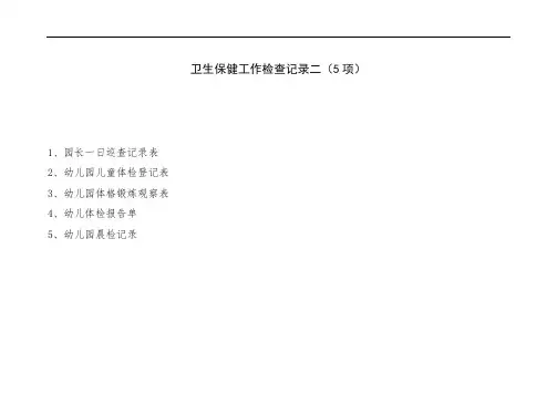卫生保健工作检查记录二(5篇)