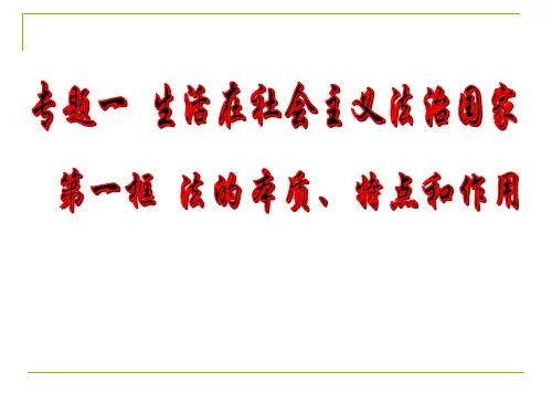 法的本质、特点和作用