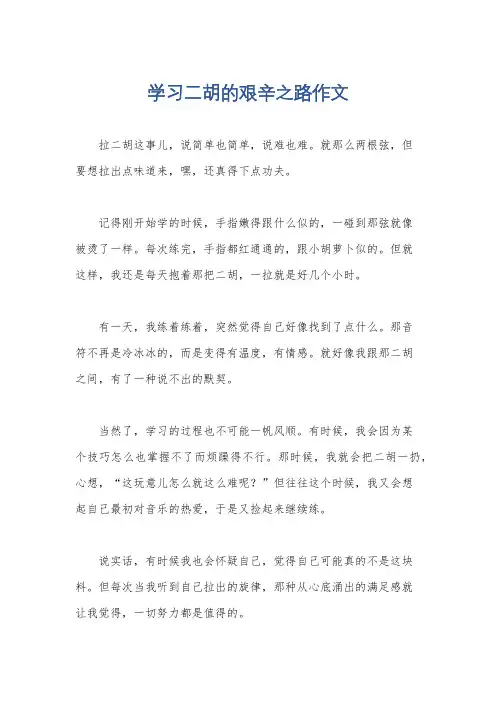 学习二胡的艰辛之路作文