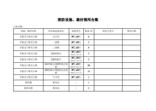 消防器材领用台账