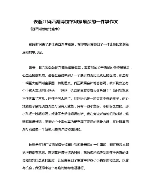 去浙江省西湖博物馆印象最深的一件事作文