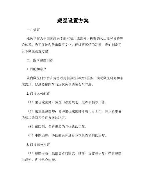 藏医设置方案
