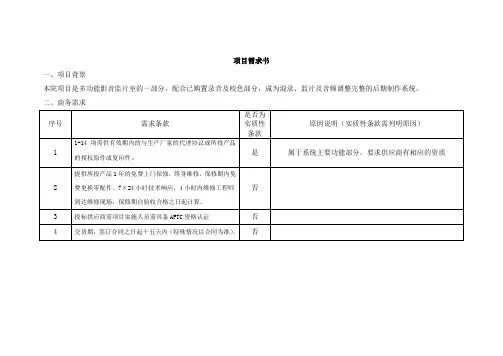 项目需求书 - 天津市政府采购中心-电子化政府采购平台