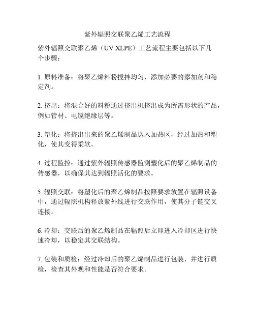 紫外辐照交联聚乙烯工艺流程