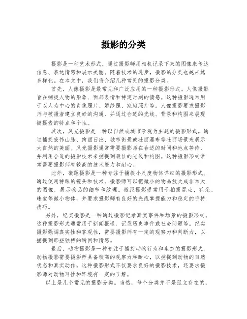 摄影的分类