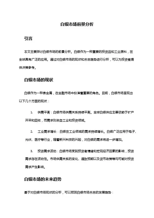 2024年白银市场前景分析
