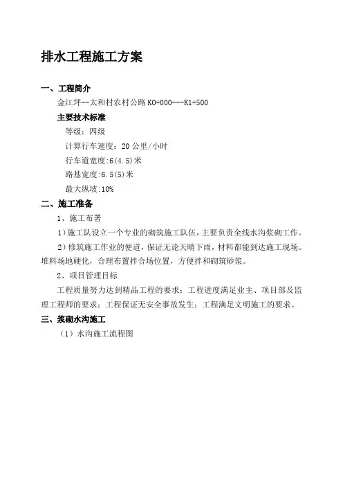 农村公路边沟施工方案