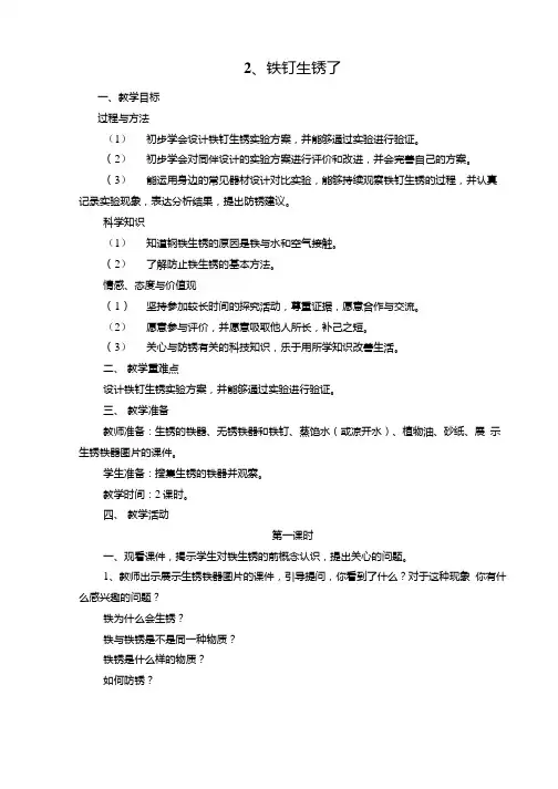 《铁钉生锈了》教案.doc