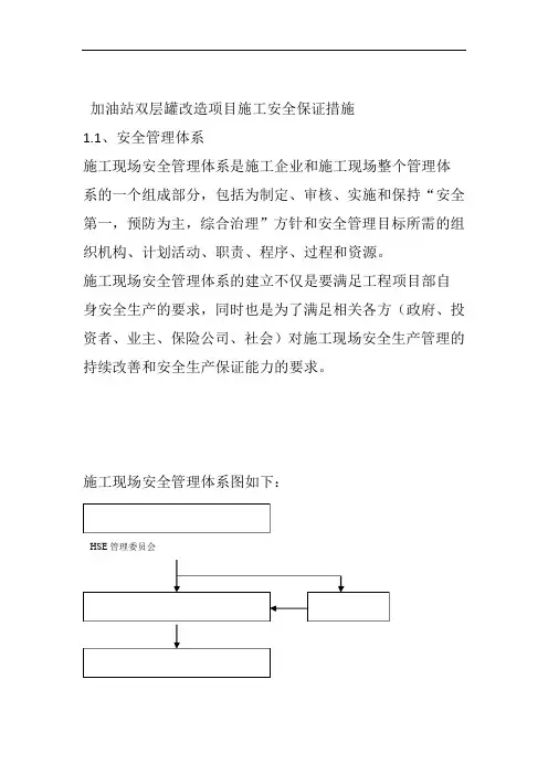 加油站双层罐改造项目施工安全保证措施