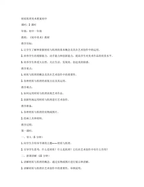 材质肌理美术教案初中