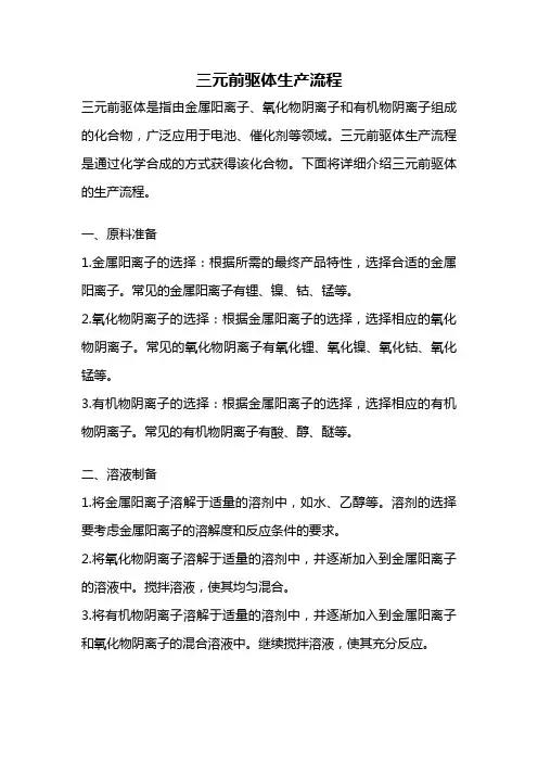 三元前驱体生产流程