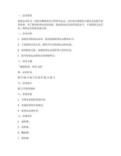 轮滑竞赛方案策划书模板