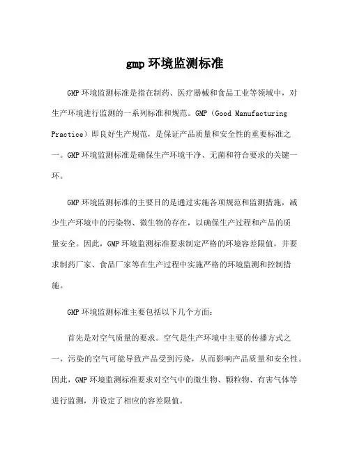 gmp环境监测标准