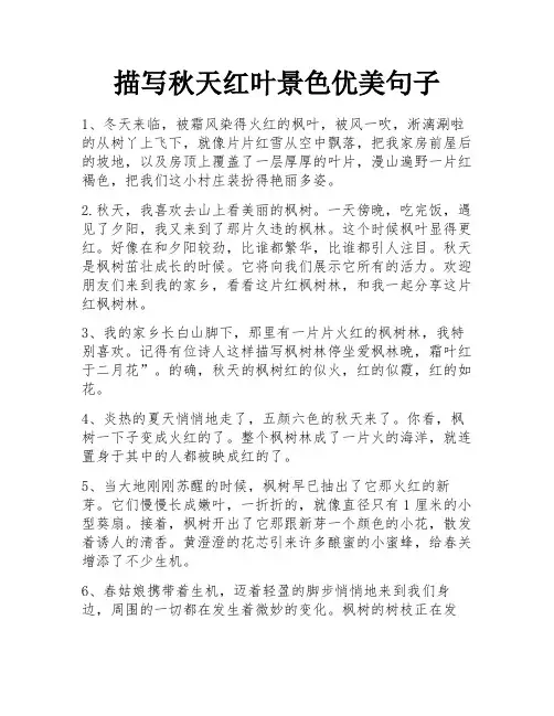 描写秋天红叶景色优美句子