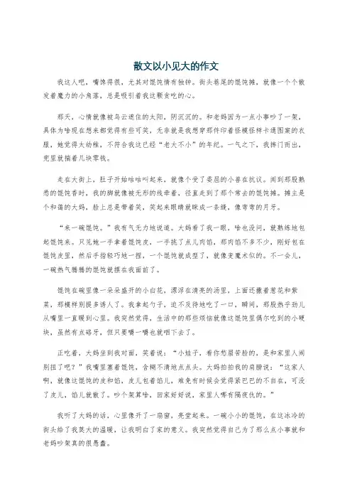 散文以小见大的作文
