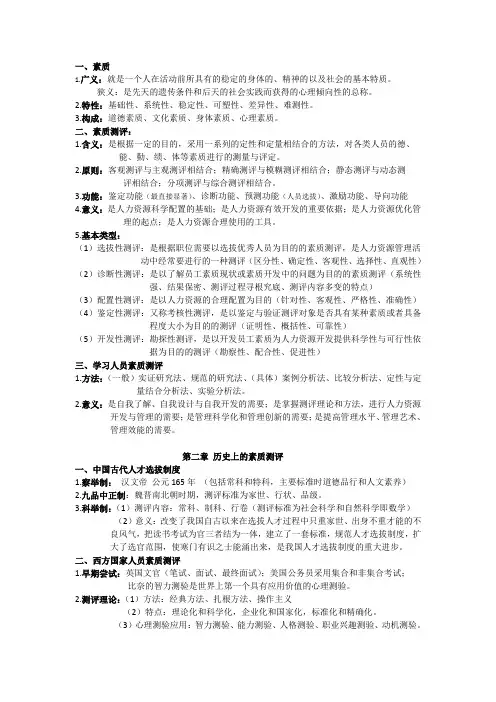 人员素质测评理论与方法