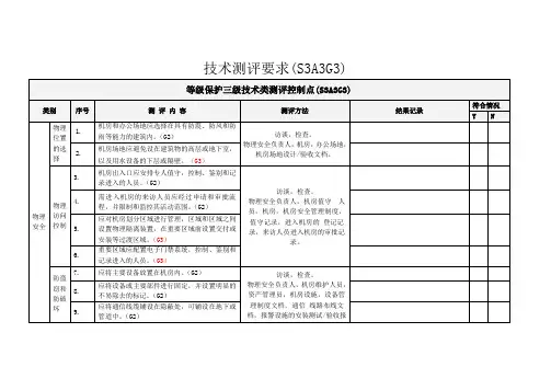 等保测评级-技术测评要求