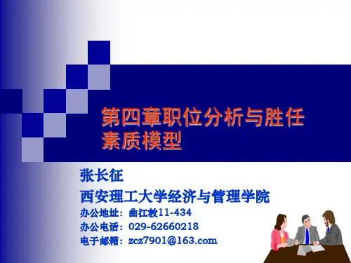 第四章职位分析与胜任素质模型 (人力资源选修课)