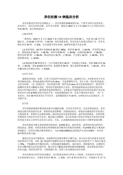 异位妊娠58例临床分析