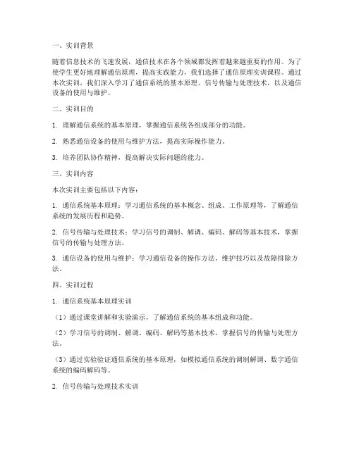 通信原理实训报告