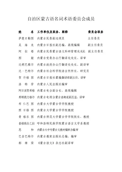 自治区蒙古语名词术语工作委员会-内蒙古
