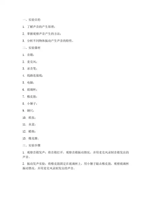 产生声音的实验报告