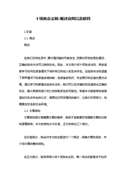 十项救命法则-概述说明以及解释