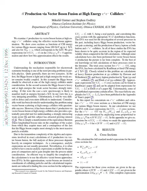 t tbar Production via Vector Boson Fusion at High Energy e^+ e^- Colliders